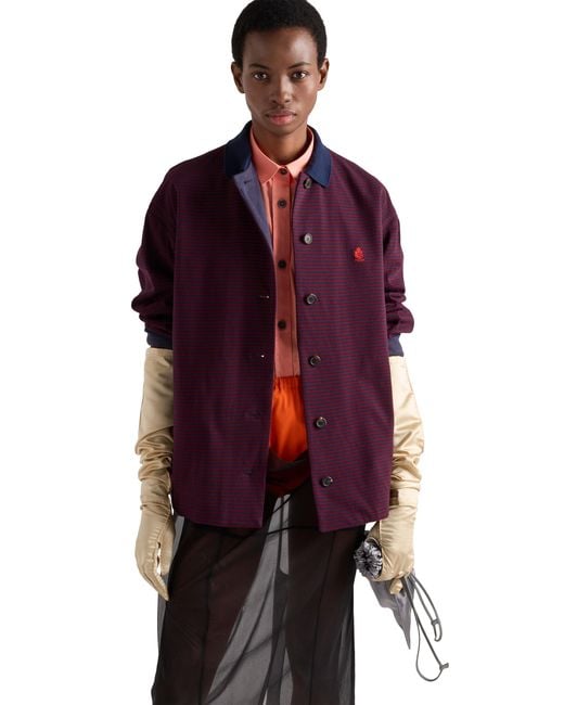 Prada Purple Piqué Blouson Jacket