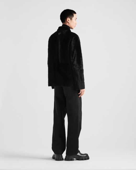 Prada Black Shearling Blouson Jacket for men