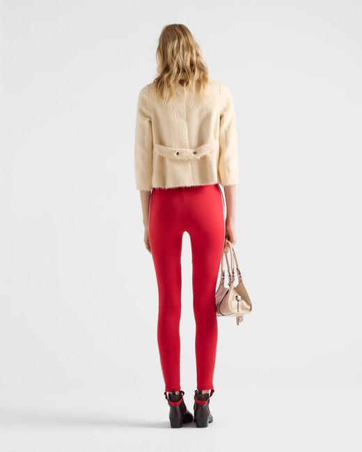 Prada Natural Double-Breasted Aspen Jacket