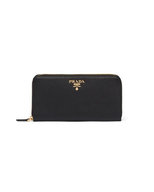 Prada Black Large Saffiano Leather Wallet