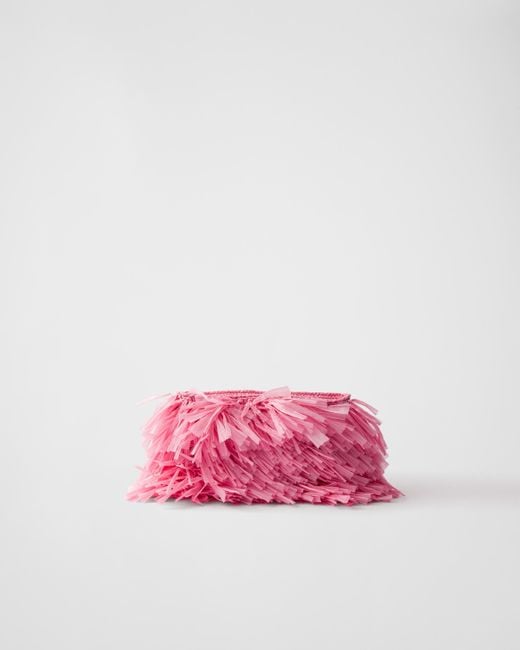 Pochette En Crochet À Frange Prada en coloris Pink