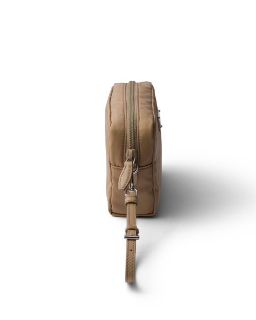 Pouch Pequeño De Re-Nylon, Mujer Prada de color Natural