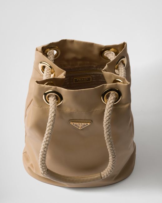 Prada Natural Mariner Re-Nylon Small Bucket Bag
