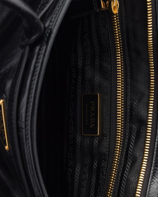 Prada Black Bonnie Extra Large Convertible Leather Shoulder Handbag