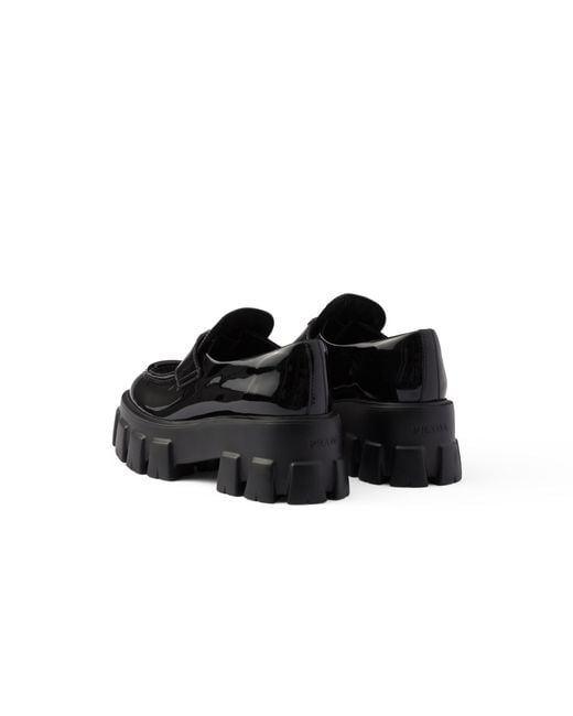 Prada Black Monolith Patent Leather Loafers