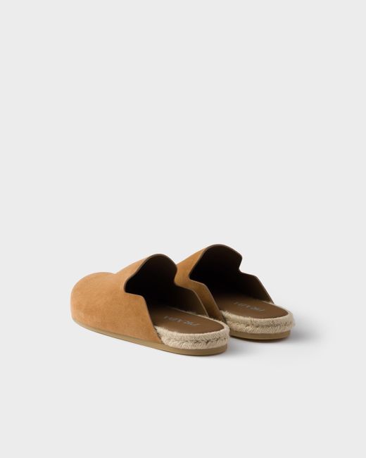 Prada Brown Suede Mules for men