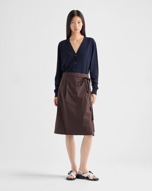 Cardigan En Coton Prada en coloris Blue