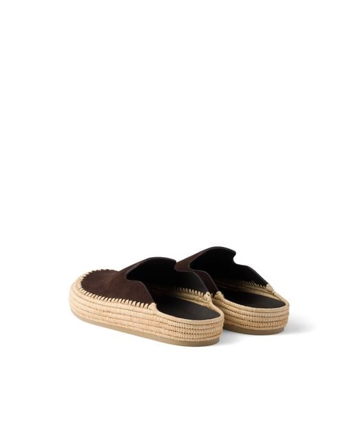 Prada Brown Suede Mules, Dark for men