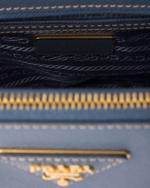 Prada Blue Galleria Small Saffiano Leather Bag