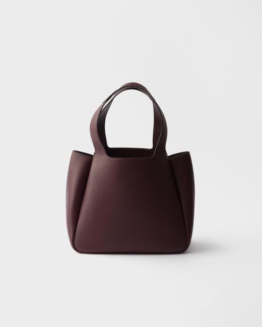 Prada Purple Kleine Tote Bag Aus Leder