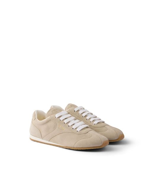 Prada White Suede Sneakers