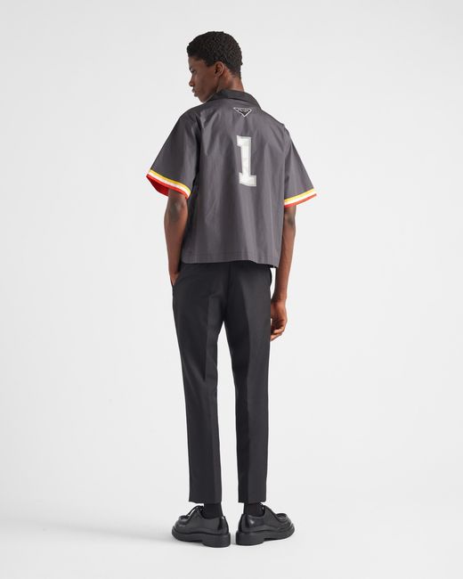 Prada Multicolor Short-Sleeved Cotton Shirt for men