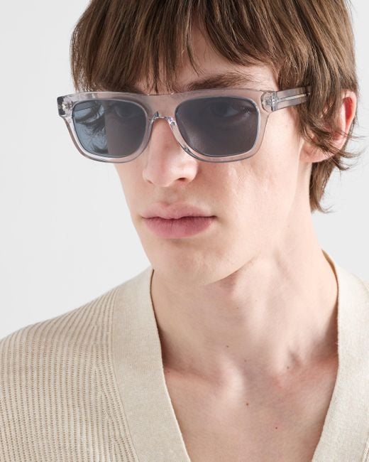 Occhiali Da Sole Con Iconica Placca di Prada in Blue da Uomo