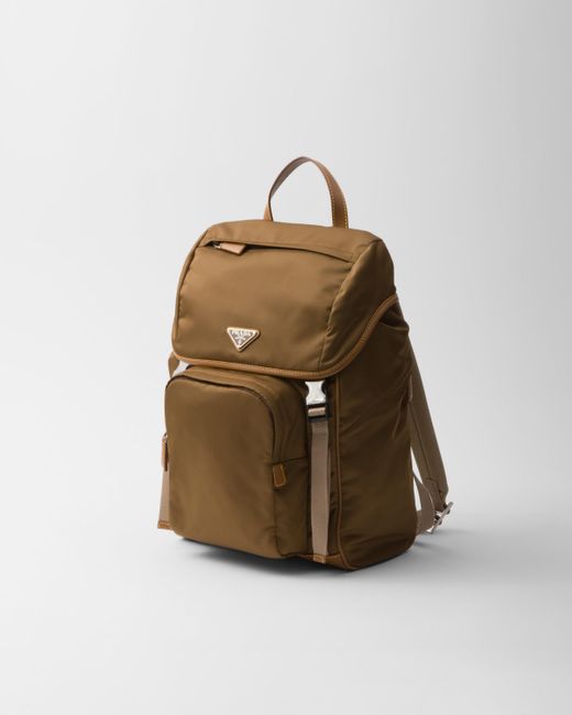 Prada Natural Re-Nylon And Leather Backpack for men