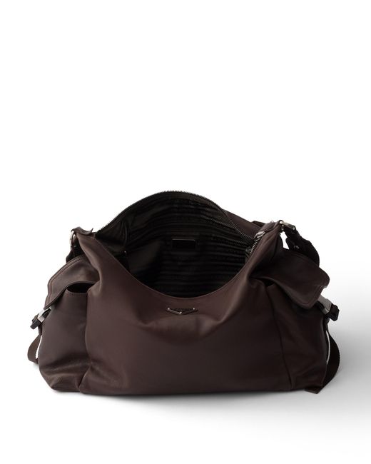 Prada Brown Explore Leather Shoulder Bag for men