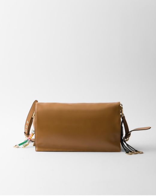 VIP価格.PRADA Soft Sound Large Shoulder Bag Smooth Leather Prada Large Soft Sound Shoulder Bag | Black | FARFETCH