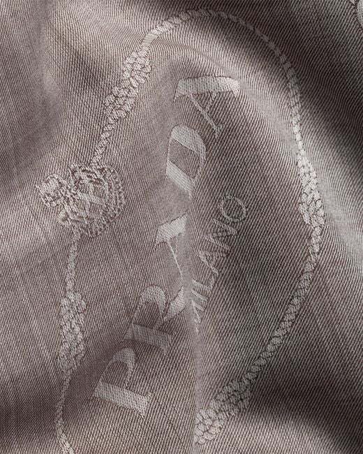 Prada Gray Silk, Cashmere And Wool Jacquard Shawl