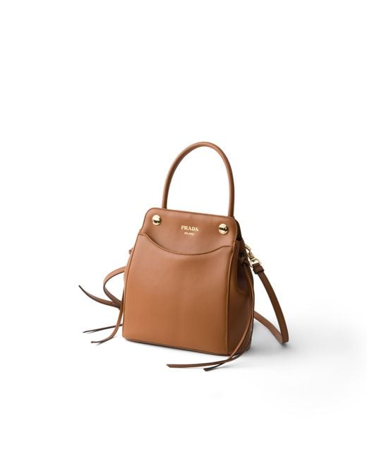 Prada Brown Carry Mini Leather Handbag