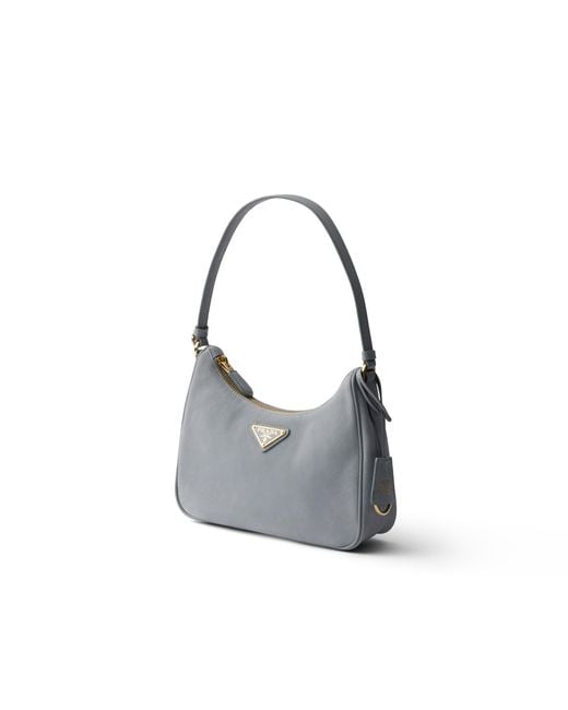 Prada Gray Re-Edition 2005 Nubuck And Saffiano Leather Mini-Bag
