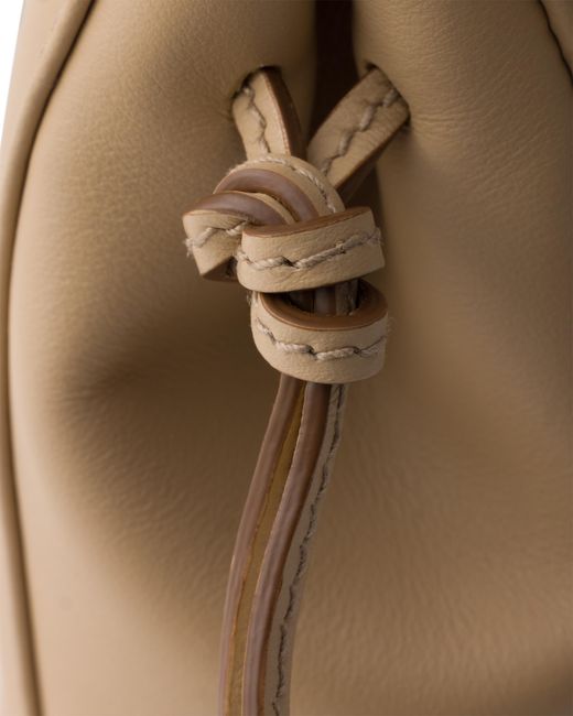 Prada Natural Carry Mini Leather Handbag