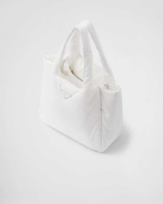 Prada White Large Padded Re-nylon Tote Bag