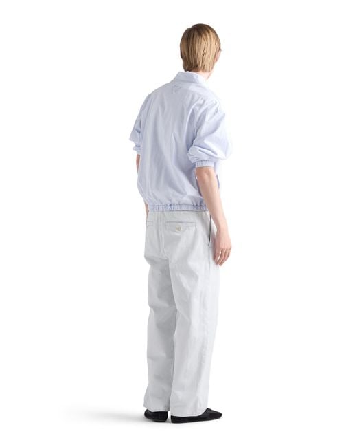Prada White Chambray Blouson Jacket for men