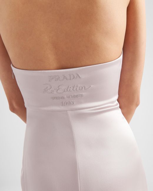 Prada White Re-edition 1995 Satin Halter Dress