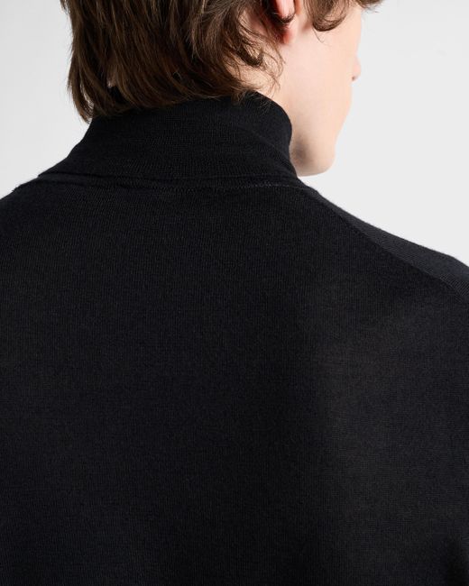 Prada Black Cashmere Turtleneck Sweater for men