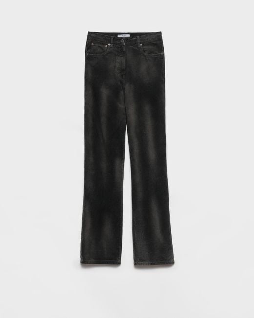 Prada Black Five-Pocket-Hose Aus Cord