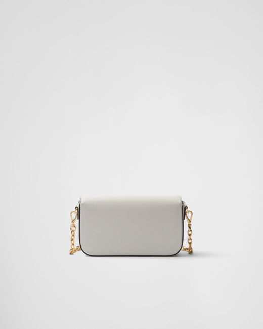 Prada White Mini Bag Aus Saffiano-Leder