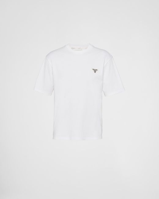 Prada T-Shirt Aus Baumwolle in White für Herren