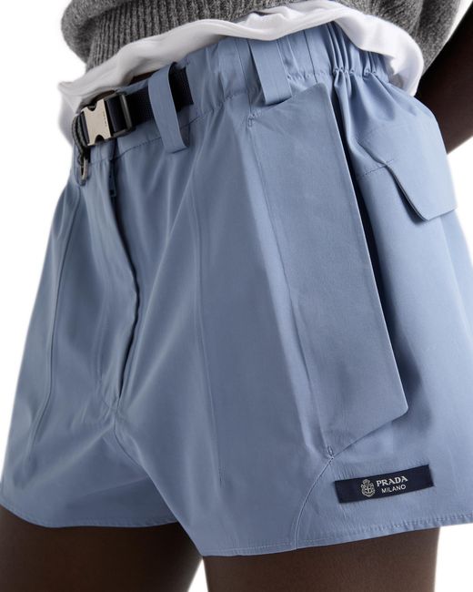 Prada Blue Technical Fabric Shorts