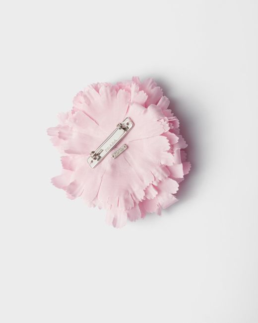 Prada Blumenbrosche Aus Metall Und Popeline in Pink für Herren