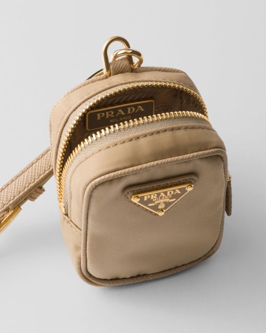 Mini Pochette Re-Edition 1978 En Re-Nylon Avec Porte-Clés Prada en coloris White