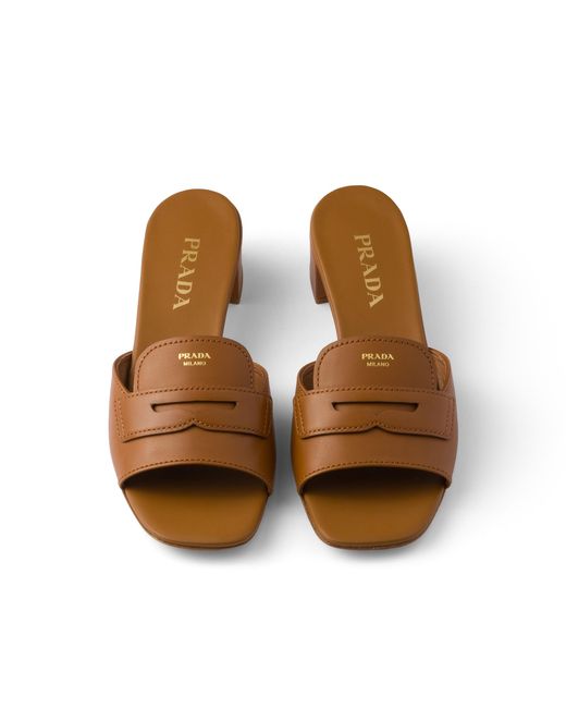 Prada Brown Leather Sandals