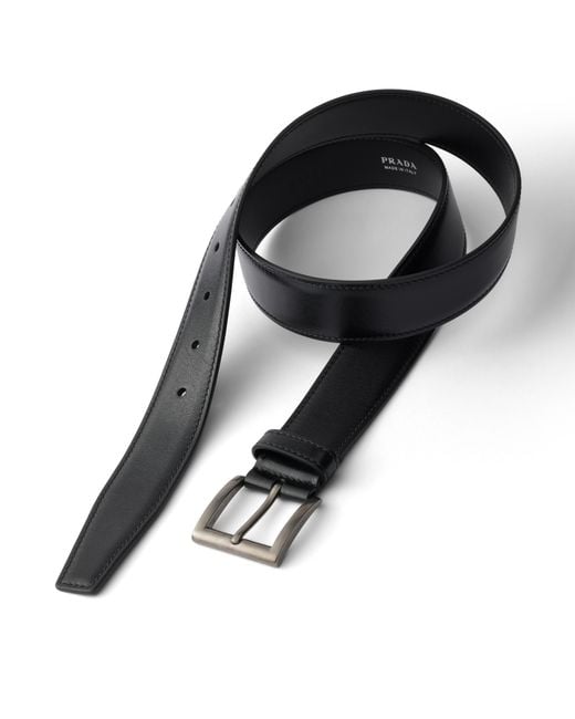 Prada Black Leather Belt for men