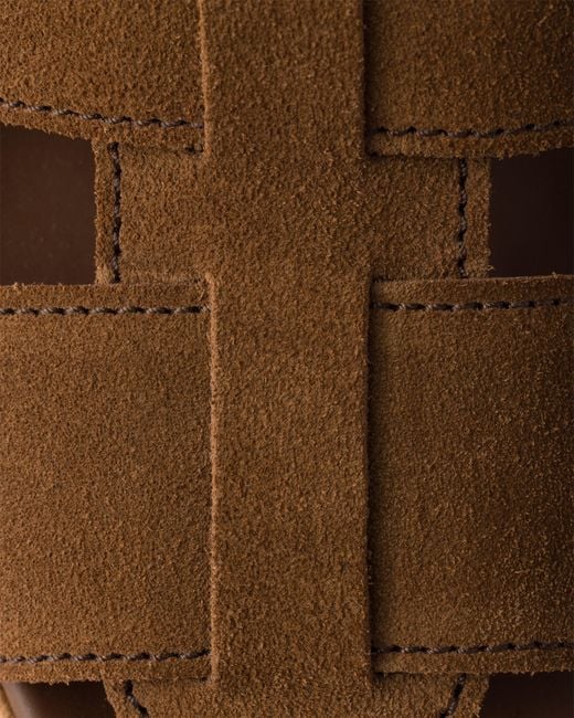 Prada Brown Suede Sandals, Cocoa