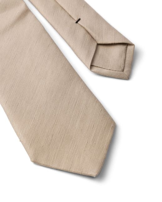 Prada White Silk And Linen Tie for men