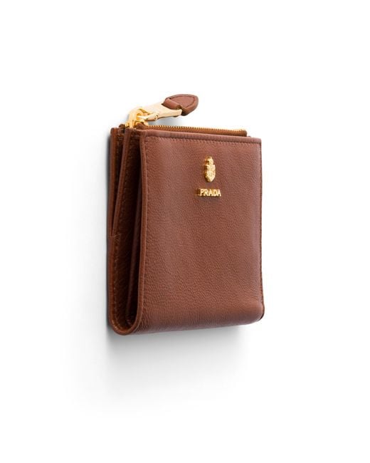 Prada Brown Small Leather Wallet