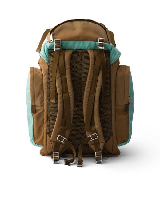 Prada Green Large Re-Nylon And Saffiano Leather Backpack for men