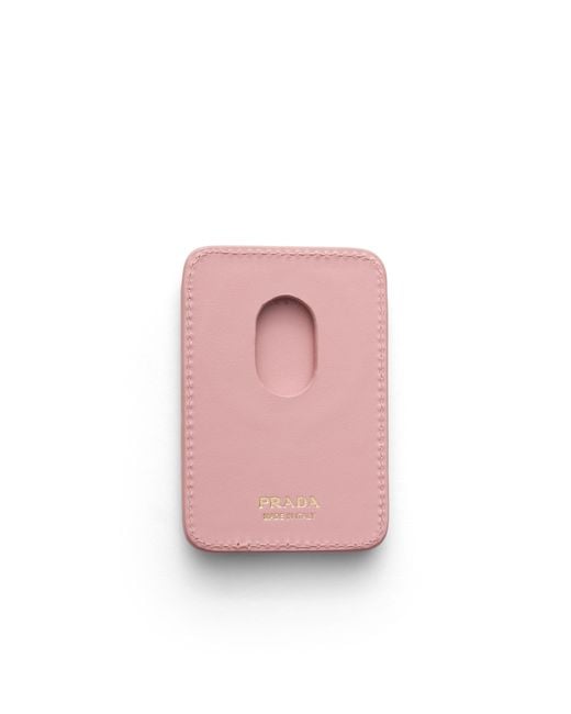 Prada Pink Saffiano Leather Card Holder