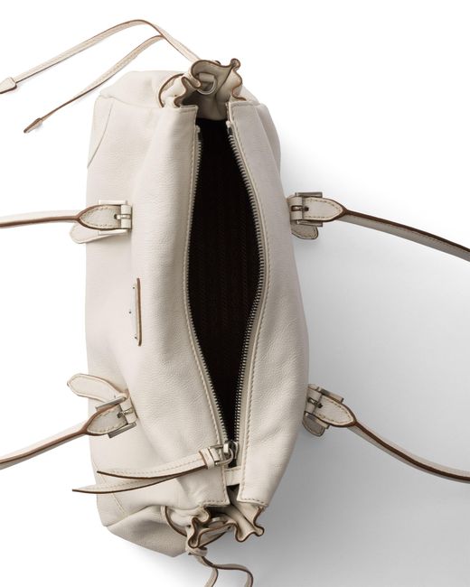 Prada Natural Karin Medium Antiqued Leather Tote Bag
