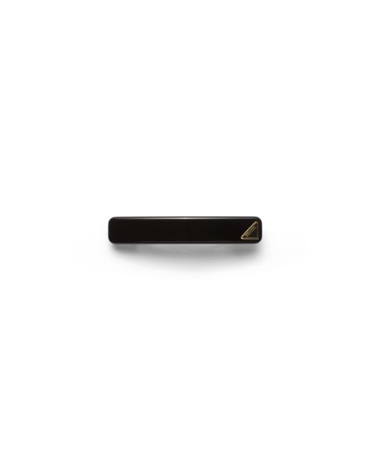 Prada White Hair Clip With Triangle Logo