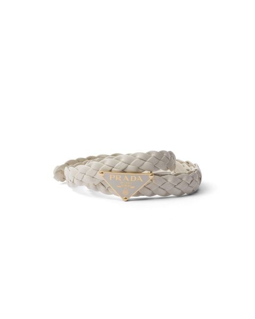 Prada White Nappa Leather Belt