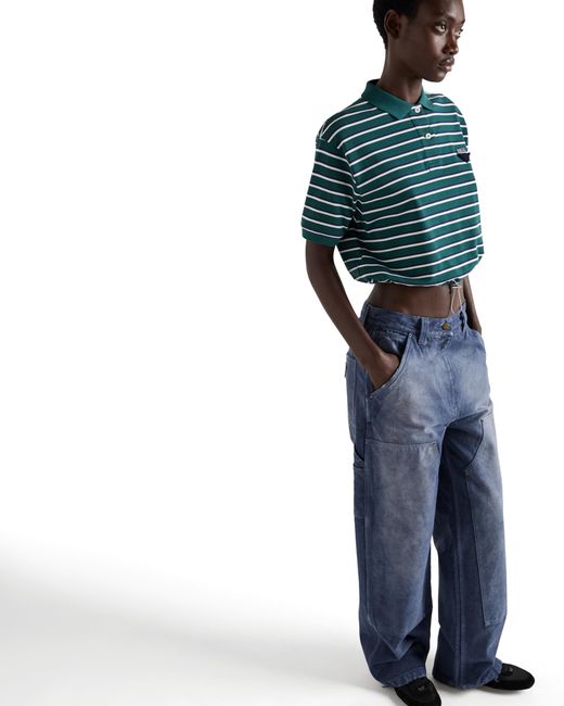 Prada Blue Canvas Cargo Pants
