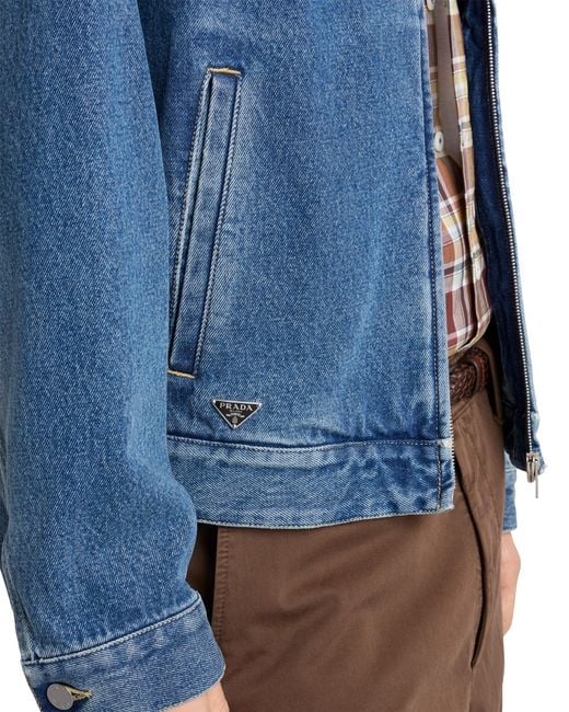 Prada Blue Denim Blouson Jacket for men