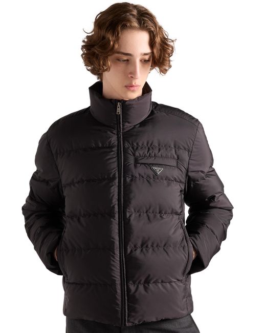 Prada Black Medium-Weight Re-Nylon Down Jacket for men