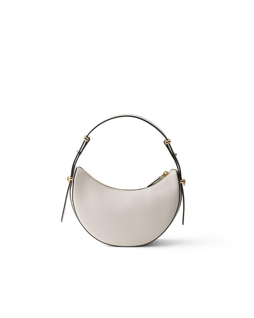 Prada Metallic Arqué Mini Leather Shoulder Bag