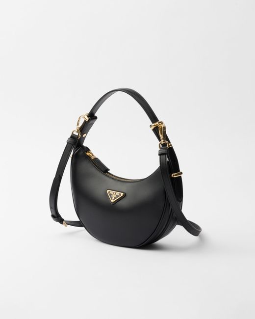 Prada Black Arqué Leather Shoulder Bag