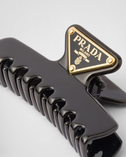 Prada White Metal Claw Clip